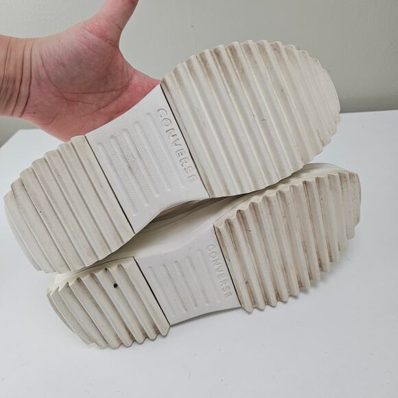 Converse Run Star Hike Embroidered Canvas Platform High Top Women 12 Ivory Lug - Picture 10 of 11